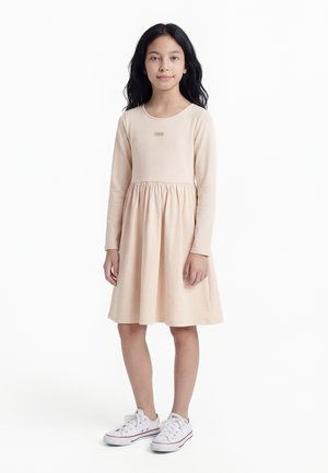 Calvin Klein Jeans MIX MEDIA FIT FLARE DRESS - Robe en jersey - whitecap gray