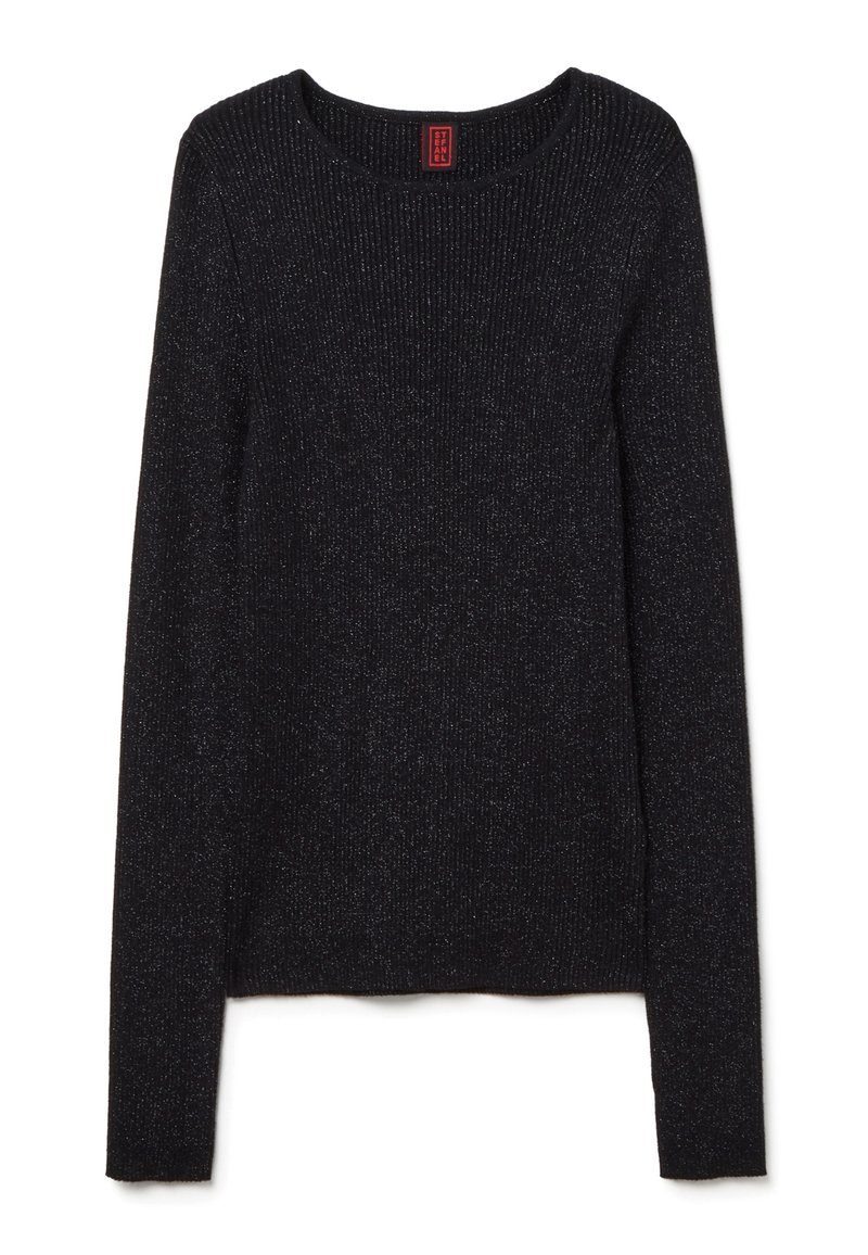 Stefanel SWEATER WITH FINISH - Jumper - black - Zalando