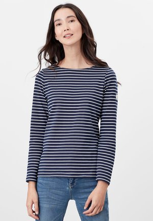 Long sleeved top - cremefarben marineblau streifen