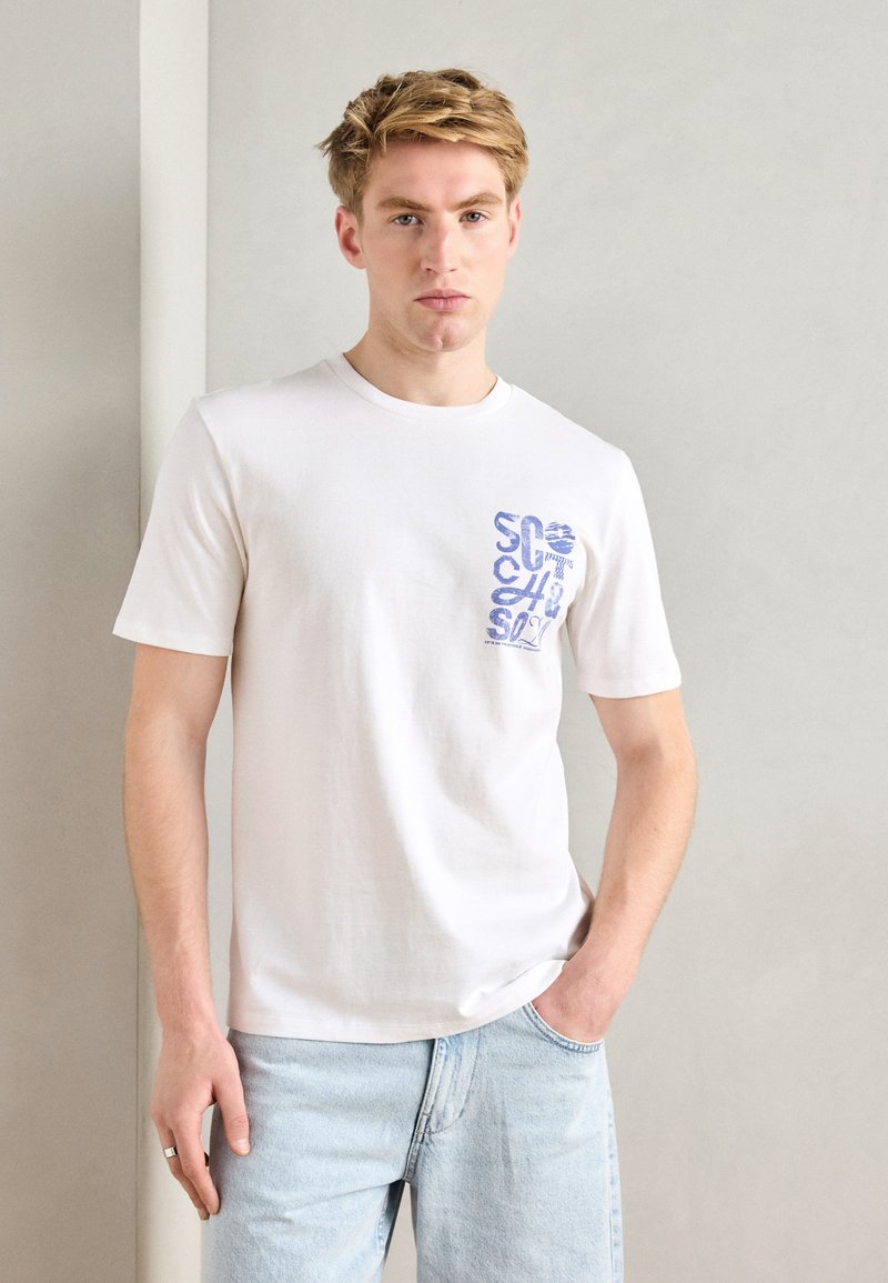 Scotch & Soda REGULAR FIT LEFT CHEST LOGO - Print T-shirt - bright white