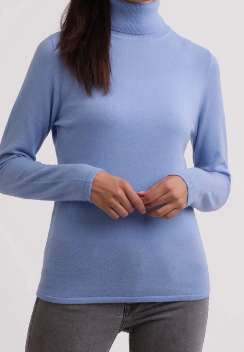 CASH-MERE Stickad tröja - light blue