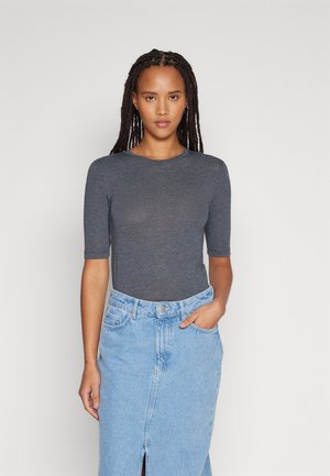 G-Star Raw Essential Henley Slim Long Sleeve Women's T-Shirt, Purple (carbon purple D344-0013