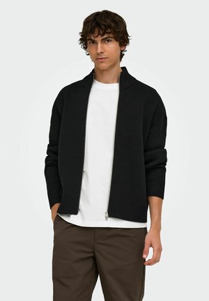 modul, CARDIGAN MDLKENN KNITTED CARDIGAN - Gilet - black
