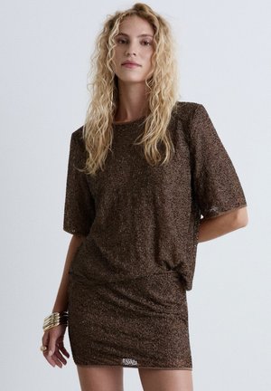 Calliope, CAMICIA TESSUTO LUCCICANTE - Camicetta - beige scuro