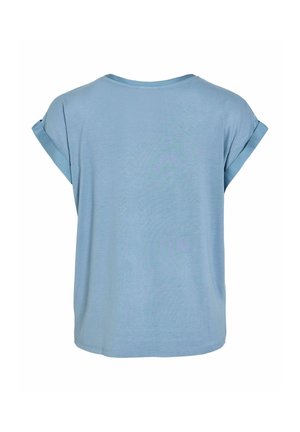 VILA, VIELLETTE S/S SATIN TOP - NOOS - Basic póló - blue shadow