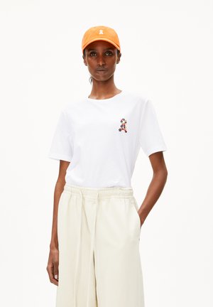 LUALAA FLOWER - Print T-shirt - white multicolor