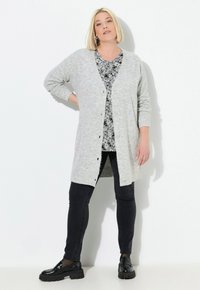 Ulla Popken Kardigan - pale mottled grey