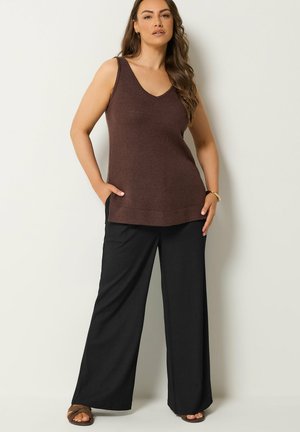 Yours Clothing, PLUS SIZE WIDE LEG TROUSERS 2 PACK - Housut - black