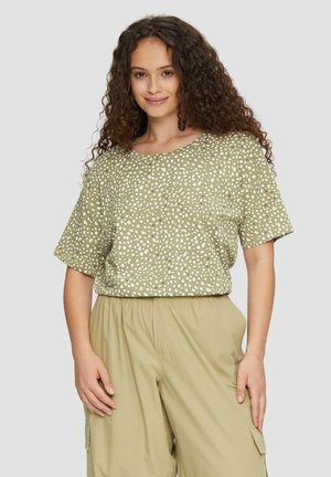 KURZES LOOSE FIT - T-Shirt print - helles olivgrün
