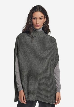 Poncho - grau dark grey melange