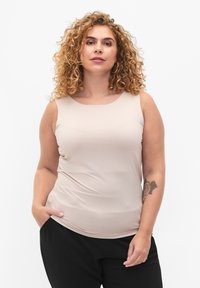 Zizzi DEHNBARES MIT ZWEI-WEGE-FUNKTION - Top - silver gray