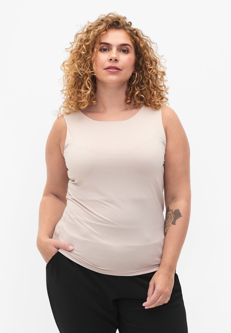 Zizzi DEHNBARES MIT ZWEI-WEGE-FUNKTION - Top - silver gray