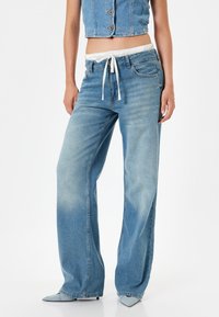 WIDE LEG - Wide leg - blue denim