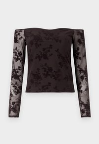 FLOCKED FLORAL - Bluse - dark brown