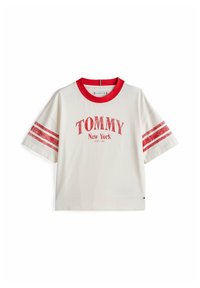 Tommy Hilfiger COLOUR BLOCKED CREW NECK - T-shirt con stampa - ancient white