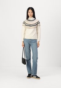 ONLY ONLAMELIA HIGH NECK  - Maglione - birch/toasted coco/black/humus/frosted almond
