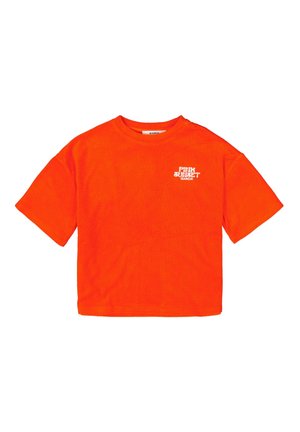 Print T-shirt - manderin red