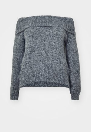 CARMARIE OFF SHOULDER  - Strikkegenser - medium grey melange
