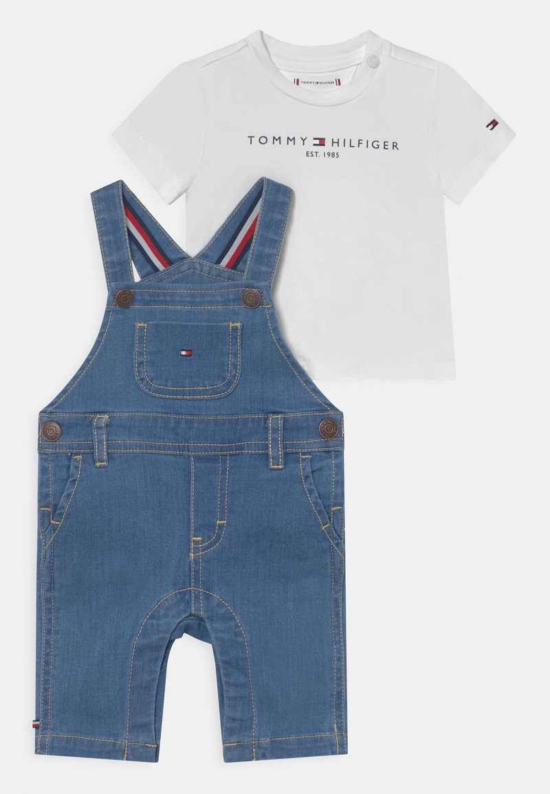 Tommy Hilfiger BABY BOY DUNGAREE SET Tshirt con stampa white