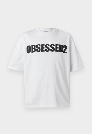 Dsquared2 LOOSE FIT TEE - Print T-shirt - white/black