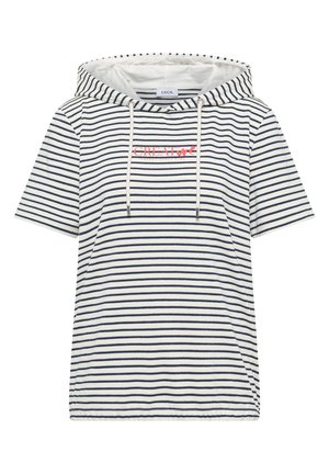 Cecil, KURZARM SHIRT MIT KAPUZE UND GLITZER - T-shirt imprimé - vanilla white