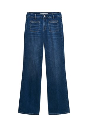 someday., WIDE LEG SOFT STRUCTURE - Flared Jeans - dark blue
