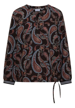 Cecil, LANGARM BLUSE MIT SPLIT NECK UND PRINT - Bluse - raw chocolate brown