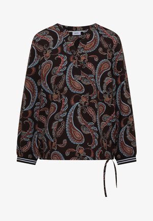 Cecil, LANGARM BLUSE MIT SPLIT NECK UND PRINT - Bluse - raw chocolate brown
