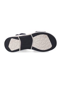 Mořská bota s texturovanou podrážkou, vybavená bílou mezipodešví a gumovou podrážkou s geometrickými tvary pro lepší přilnavost.