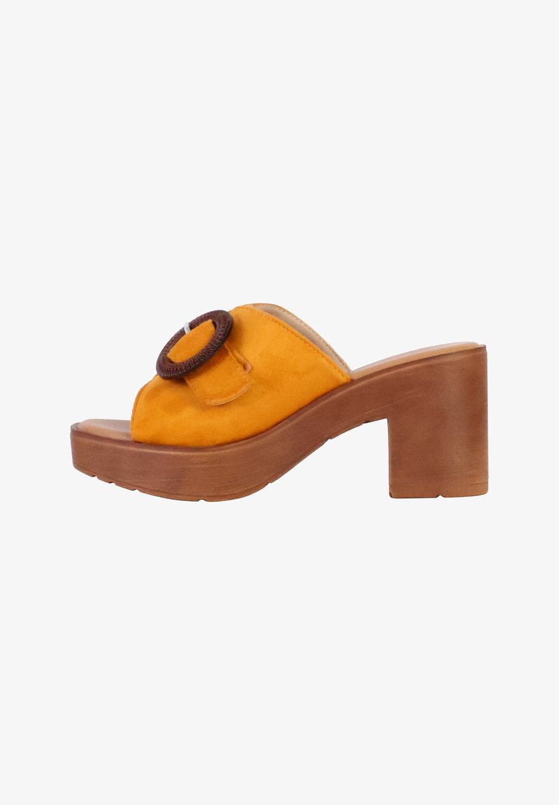 Divine Factory MULES À TALONS - Muiltjes met hak - orange