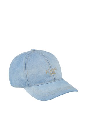 Casquette de baseball en denim bleu clair avec une visière incurvée et un logo cousu "JOOP! JEANS" sur le panneau avant.