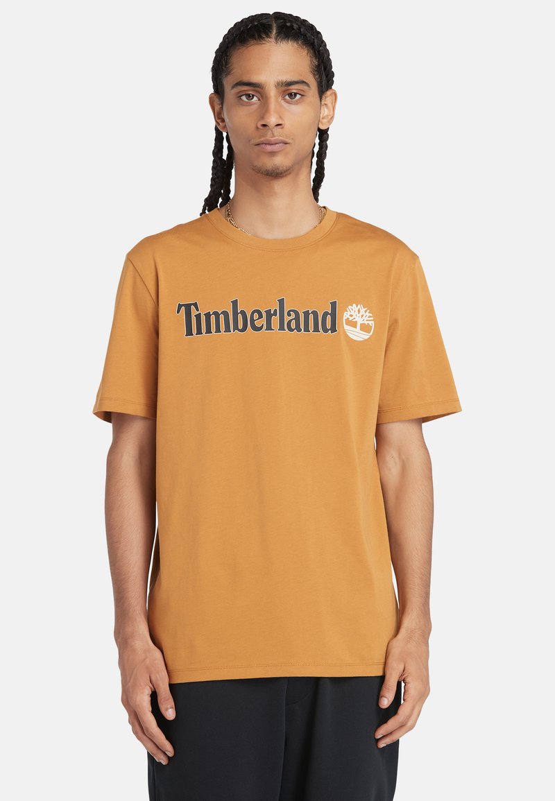 Timberland LINEAR LOGO - Triko s potiskem - wheat boot
