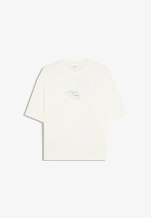 Bershka, SHORT SLEEVE BOXY - PRINT T-SHIRT - T-shirt con stampa - white