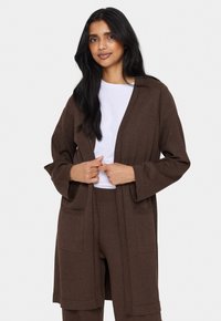 Saint Tropez KILASZ LS OPEN - Vesta na kopčanje - dark oak melange