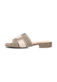 Notre-V Muiltjes - taupe beige jute combi