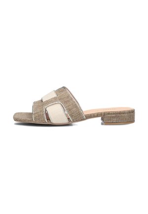 Notre-V Muiltjes - taupe beige jute combi
