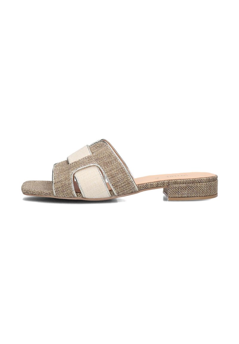 Notre-V Muiltjes - taupe beige jute combi