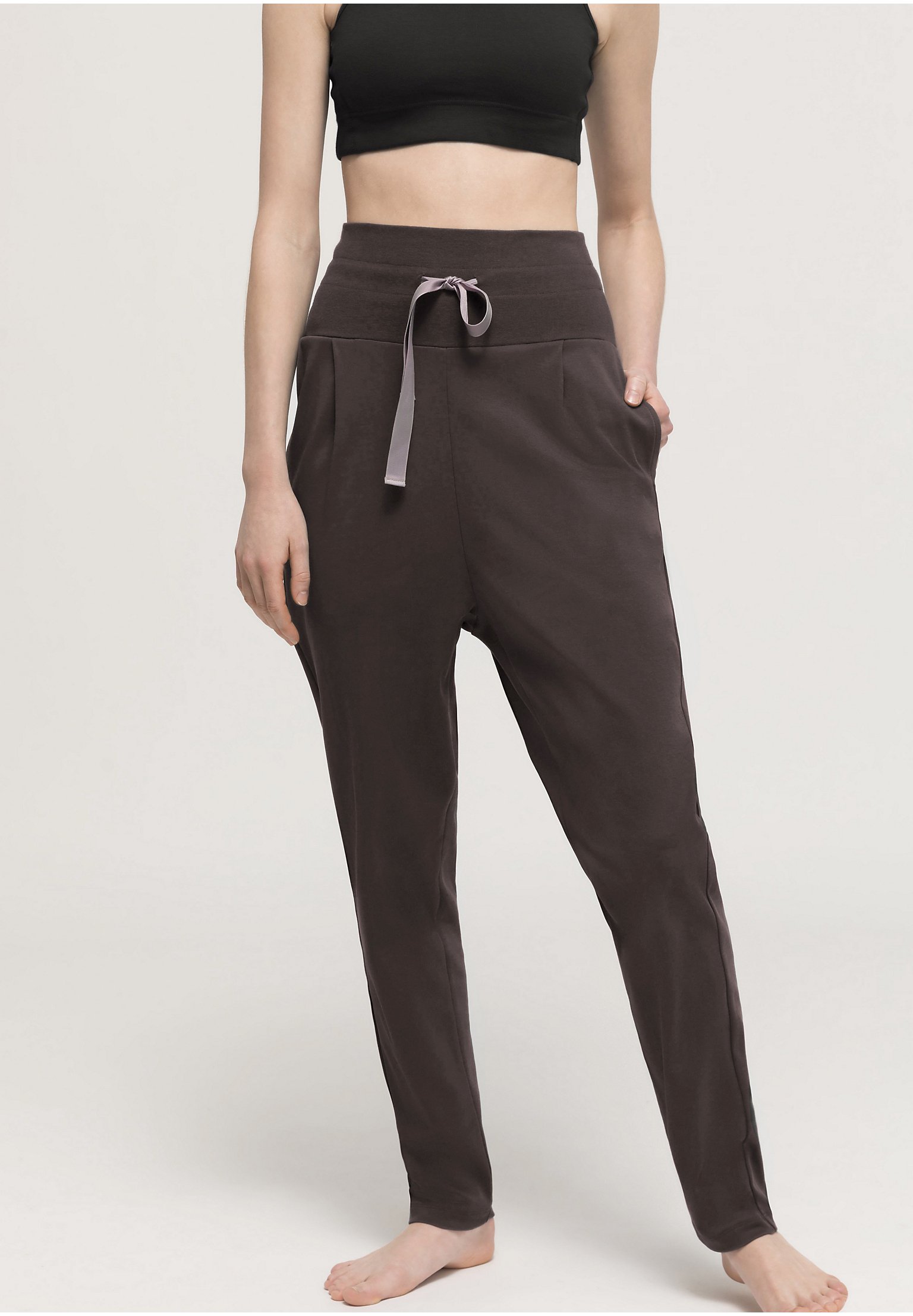 hessnatur YOGA-HOSE - Pantaloni sportivi - mahagoni/marrone - Zalando.it