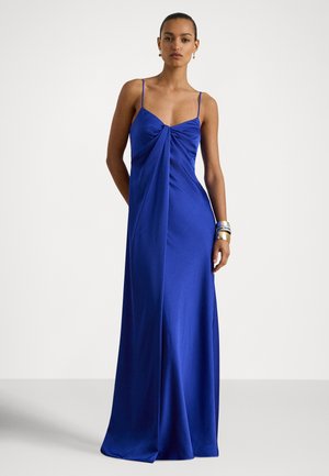 TWIST-FRONT CHARMEUSE SLEEVELESS GOWN - Maksikleit - cruise royal