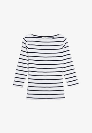 Marks & Spencer STRIPED SLASH NECK - Langarmshirt - white mix