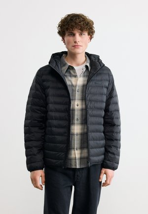HOODED CHANNELED PUFFER - Veste mi-saison - black