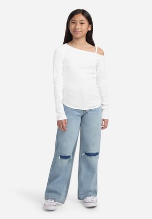 Abercrombie & Fitch RUCHED TOP - T-shirt à manches longues - bright white