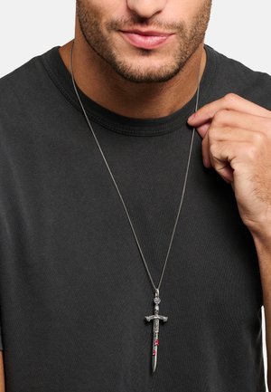 THOMAS SABO, ANHÄNGER SCHWERT UNISEX - Ciondolo - schwarz rot silberfarben