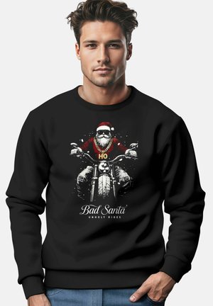 WEIHNACHTEN BAD SANTA BIKER MOTORRAD AUFDRUCK RUNDHALS FASHION STREETWEAR
 - Sweatshirt - schwarz