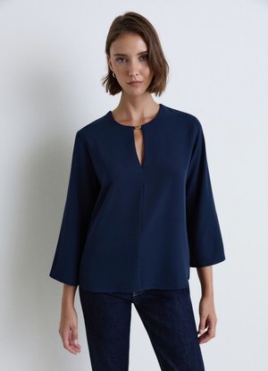 Calliope, CAMICIA TINTA UNITA - Camicetta - blu notte