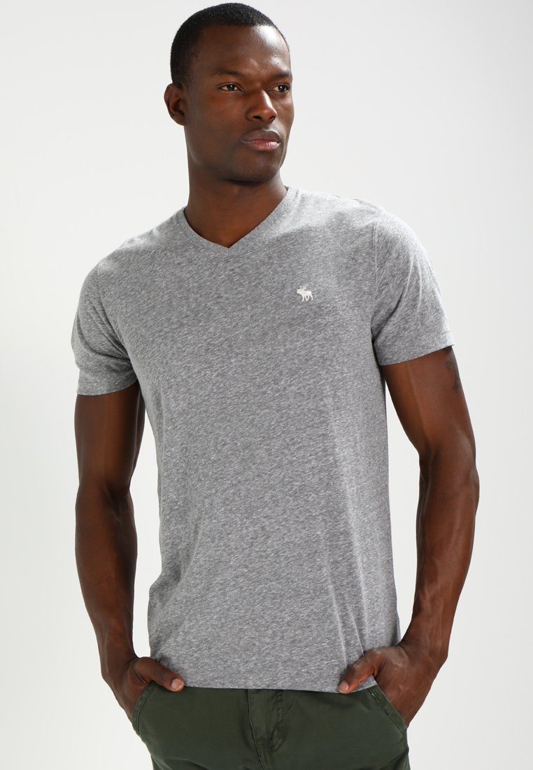 Abercrombie & Fitch VNECK 3 PACK T shirts whiteblack Abercrombie & Fitch 3 PACK T shirts whitegreyblack
