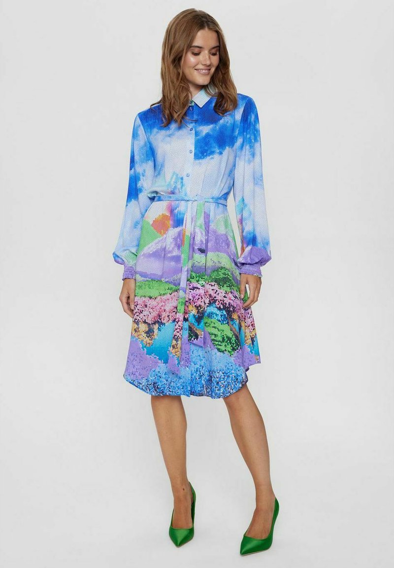 Numph Blousejurk blauw Numph Blousejurk blauw