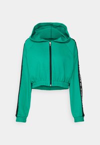 Nebbia WOMEN CROPPED HOODIE - Cipzáras pulóver - green