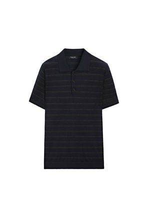 Massimo Dutti, STRIPED SHORT SLEEVE KNIT POLO SWEATER - Poloshirt - dark blue
