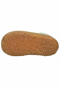 Suola della scarpa in gomma beige con un motivo di grip testurizzato che ricorda forme di cani e il marchio "PEPINO" impresso di lato.